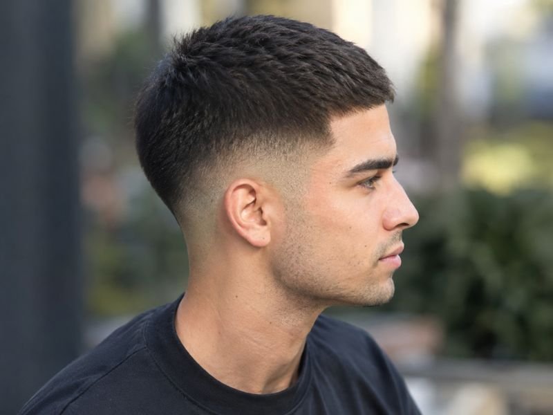 4 guard buzz cut with a mid fade