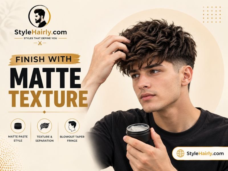 Applying matte paste to separate pieces in a textured fringe