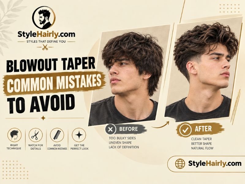 Before and after comparison showing common blowout taper cutting mistakes
