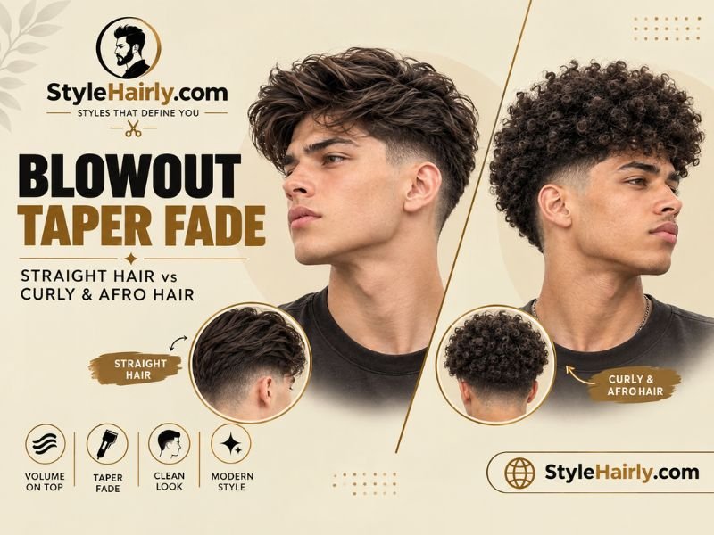 Blowout taper fade compared on straight hair and curly or afro-textured hair
