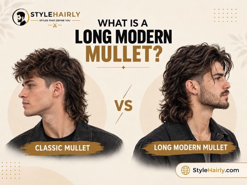 Classic mullet compared to a long modern mullet with blended layers