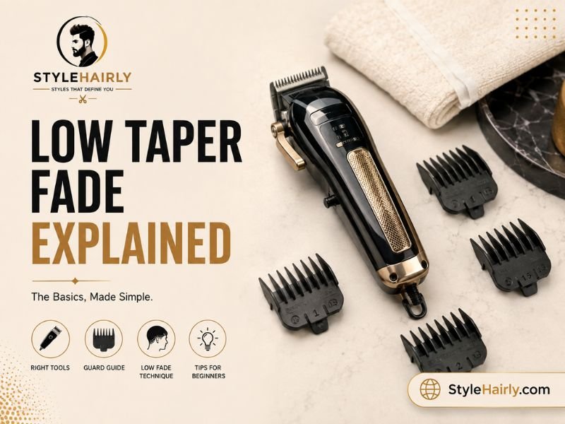 Clipper and guard attachments used for a taper fade haircut