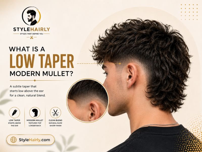 Close-up of a low taper fade near the ear