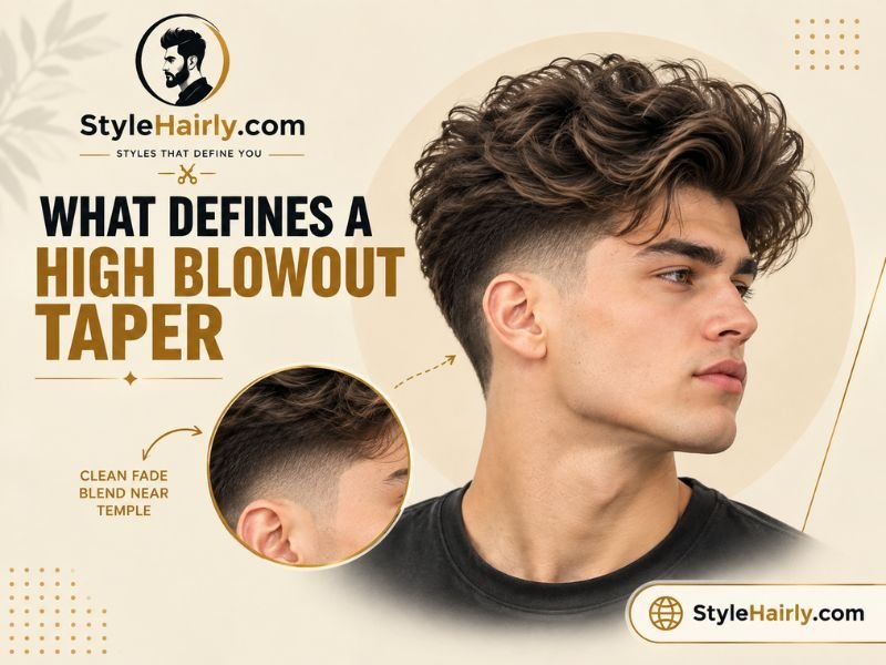 Close-up of a seamless high fade blend above the ear