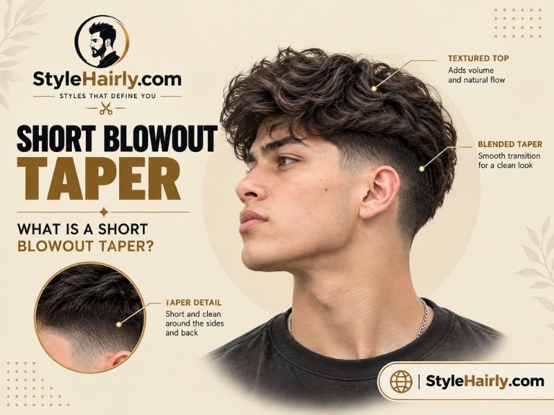 Close-up of tapered side blend on a short blowout taper