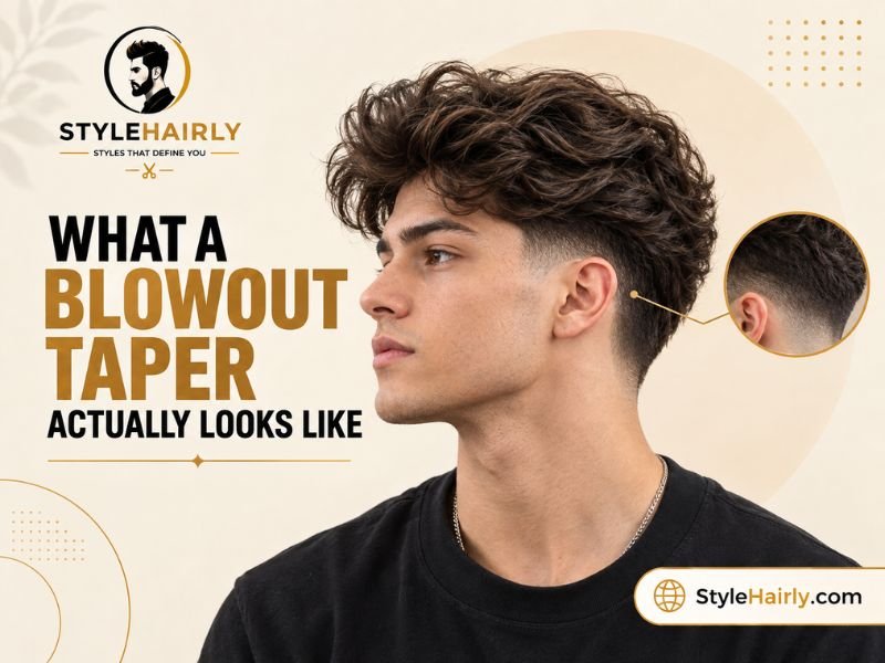 Close-up of tapered side hair blending into longer top hair