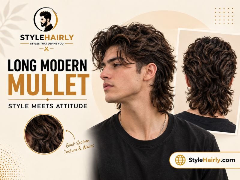 Close-up of textured waves on a long modern mullet back section