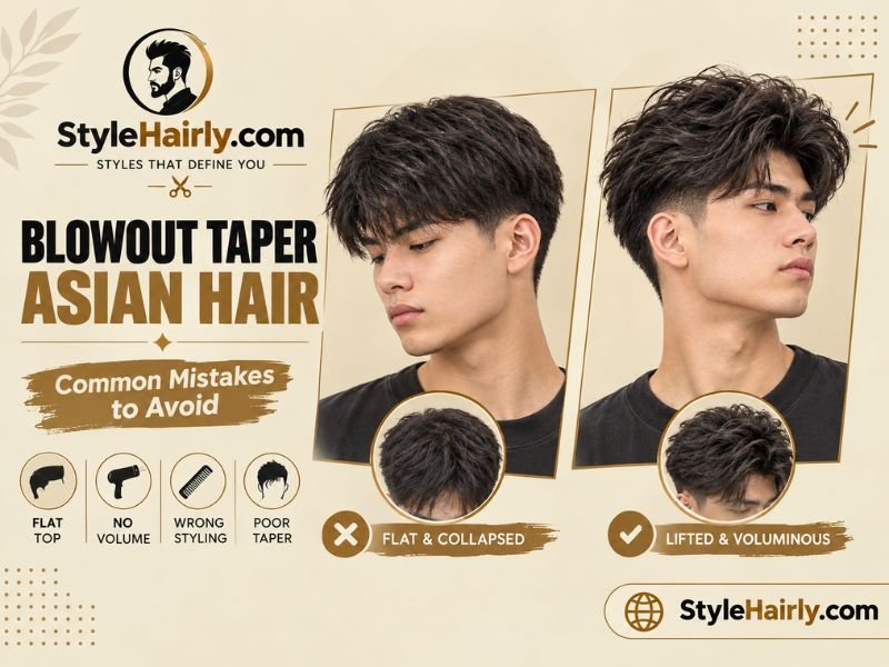Common styling mistakes that flatten a blowout taper on Asian hair