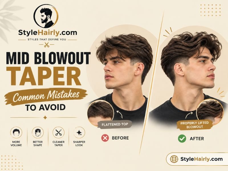 Comparison of a flat top versus a properly styled mid blowout taper