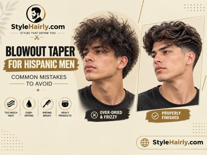 Comparison of a properly styled blowout taper versus a frizzy result
