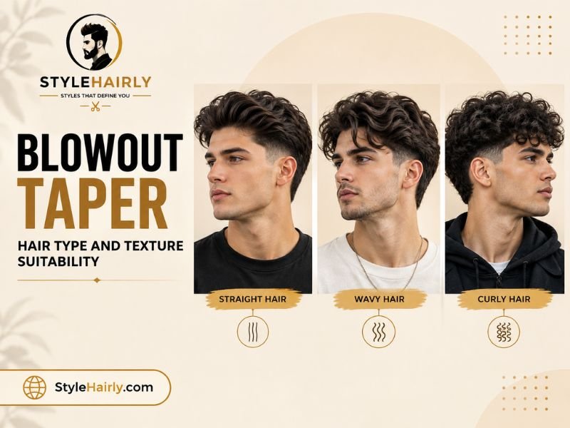Comparison of blowout taper results on straight, wavy, and curly hairComparison of blowout taper results on straight, wavy, and curly hair