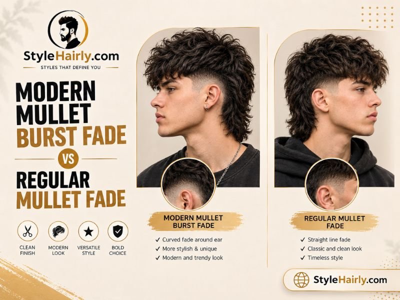 Comparison of burst fade mullet and regular fade mullet