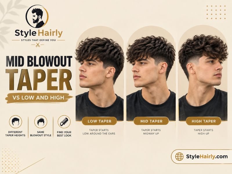 Comparison of low, mid, and high taper fade heights