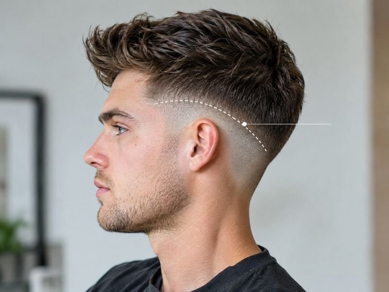 Diagram explaining what a low taper fade is