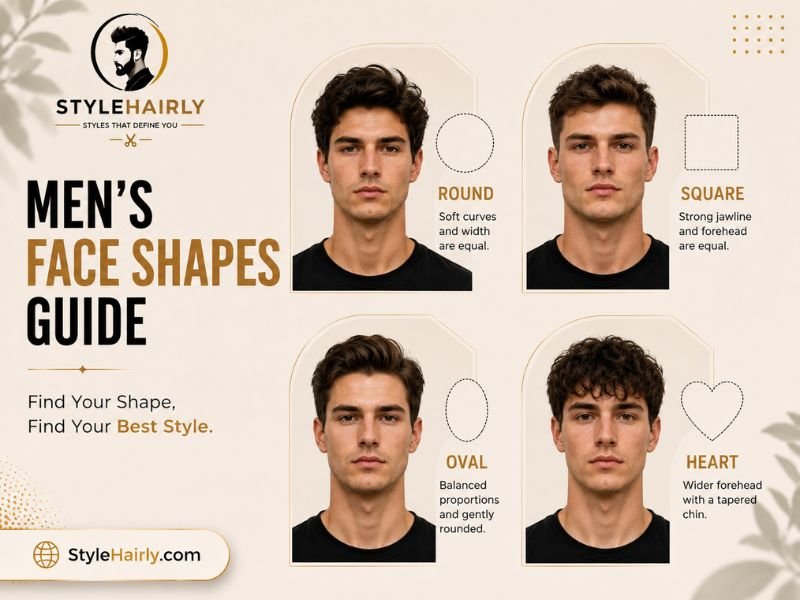 Face shape chart used for choosing a flattering haircut style