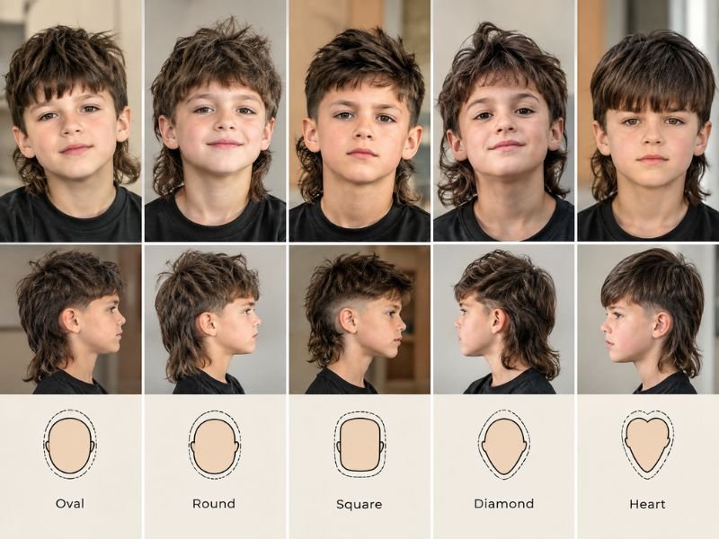 Face shape guide for kids mullet haircuts