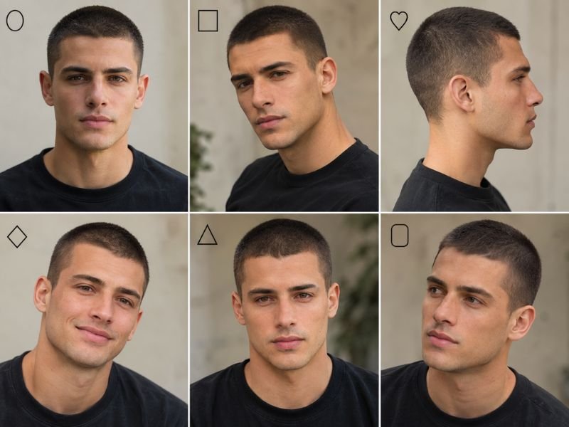 Face shape guide for the 10 guard buzz cut