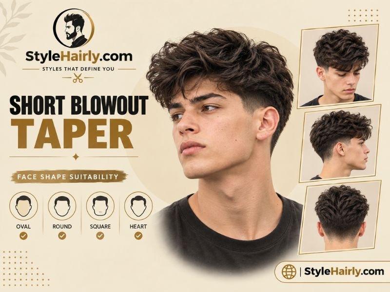 Face shape suitability chart for short blowout taper haircut