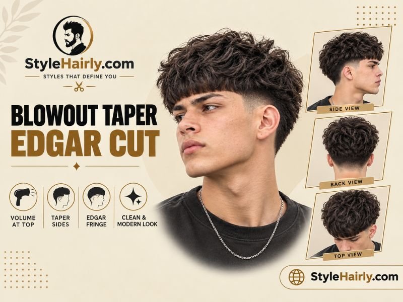 Finished blowout taper edgar cut from multiple angles