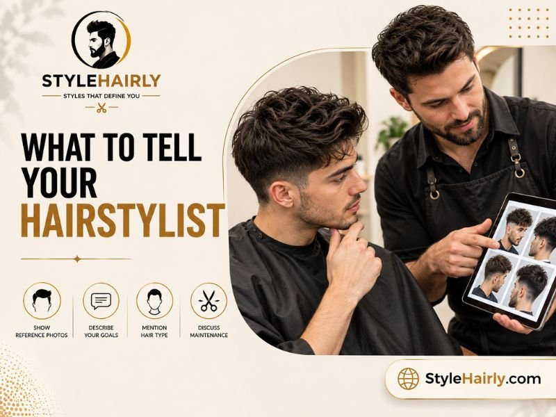 Hairstylist consultation for a modern mullet haircut