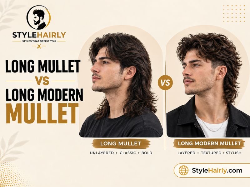 Long mullet compared to a layered long modern mullet