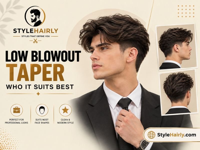 Low blowout taper styled for a professional, everyday look