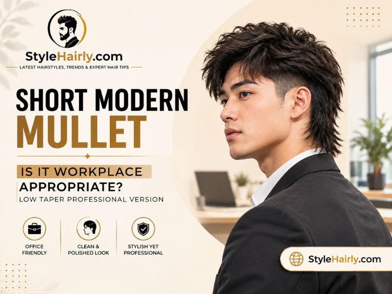Man with a conservative low-taper short modern mullet suitable for office settings