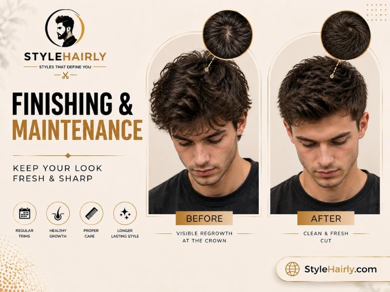 Modern mullet before and after maintenance trim 