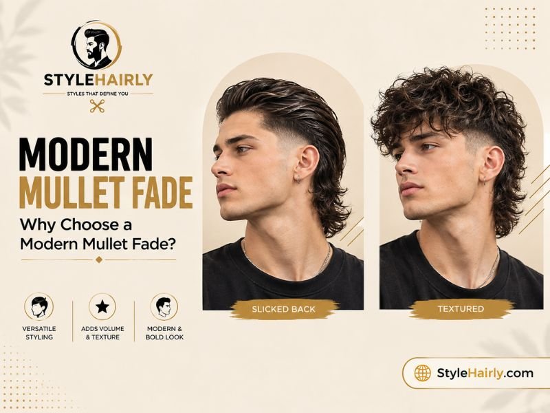 Modern mullet fade styled two different ways for versatility