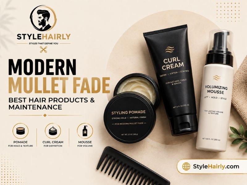 Recommended styling products for modern mullet fade maintenance