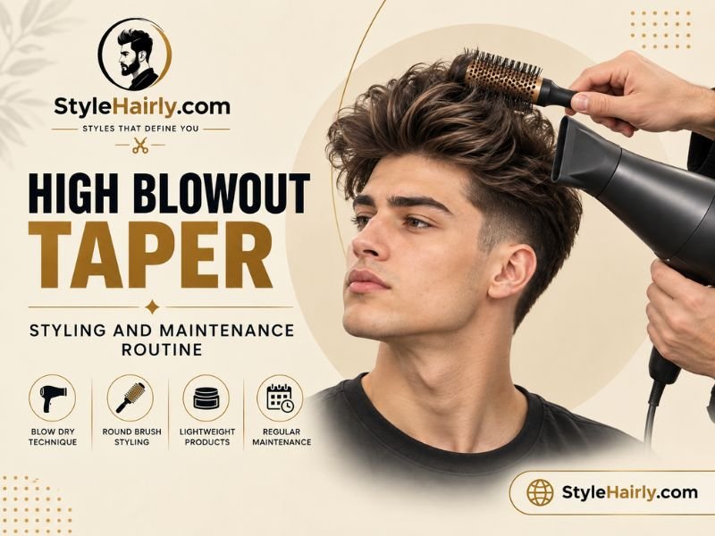 Round brush lifting hair at the root during a blowout style