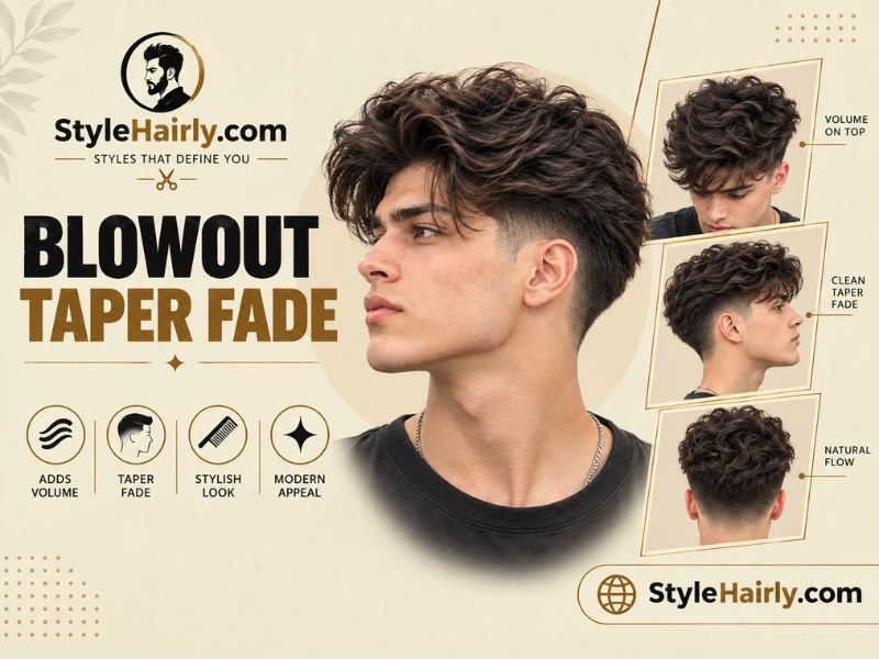 Side profile of a blowout taper fade showing the skin fade and top height