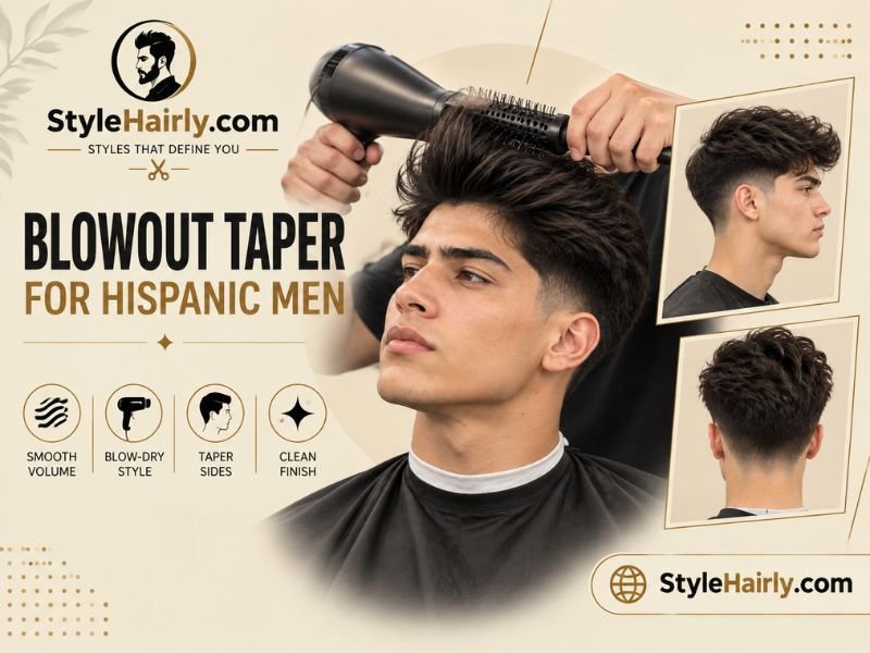 Styling thick straight hair into a blowout taper