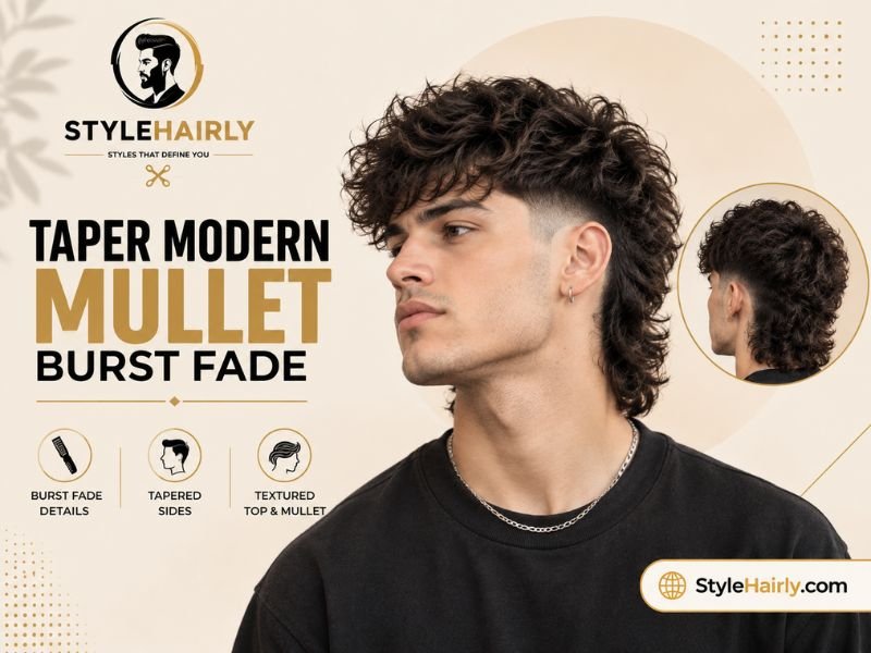 Taper modern mullet burst fade with gradual blend