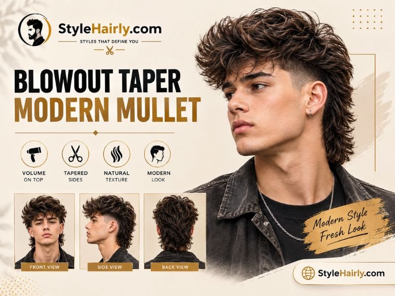 blowout style modern mullet taper haircut