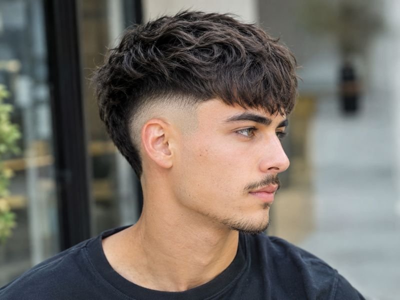 French crop with a high burst fade