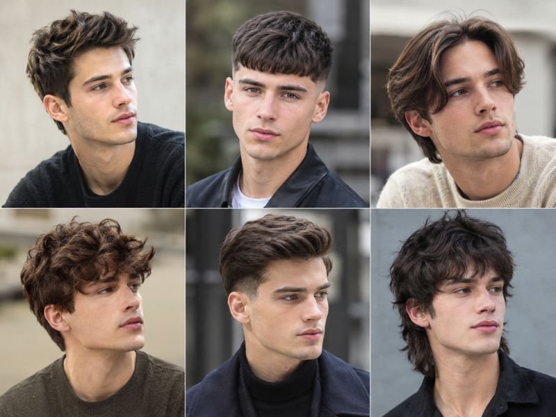 Grid of extra haircuts for small heads men