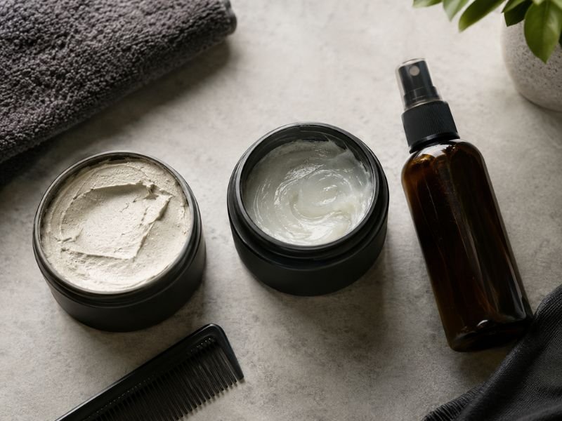 Hair products for styling a French crop burst fade