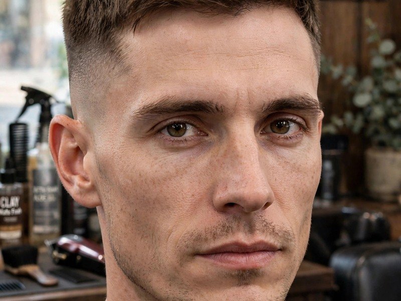 Haircut for men with narrow face showing a side-swept fringe