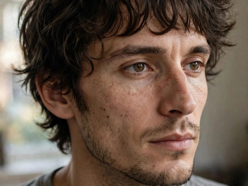 Haircut for men with narrow face showing a medium layered cut