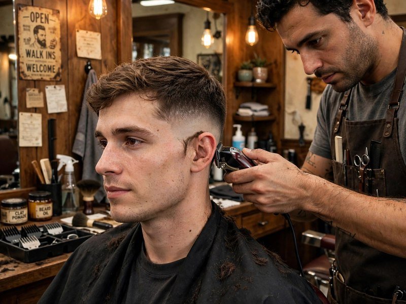 Haircut for men with weak jawline matched to face shape