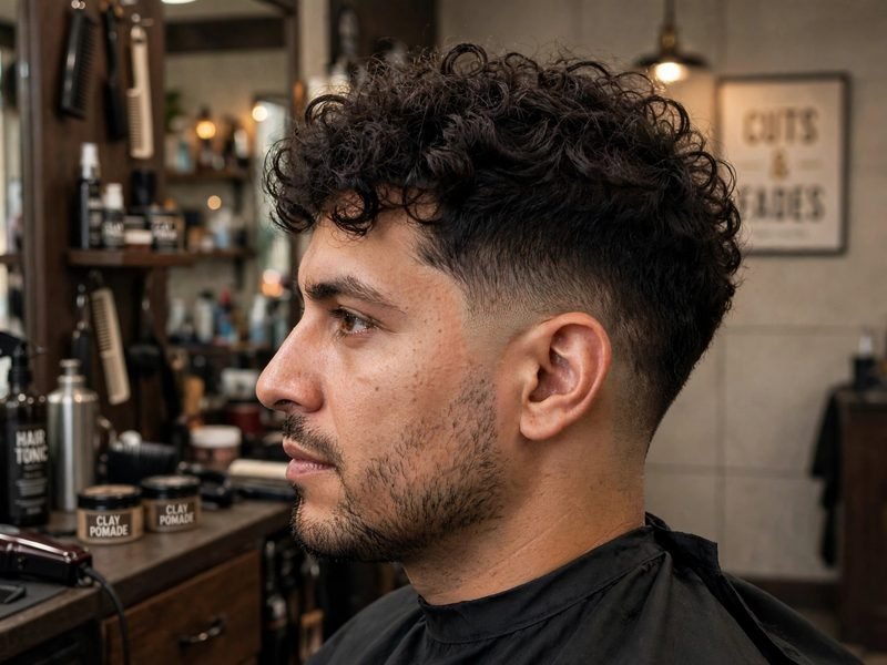 Curly hair double crown