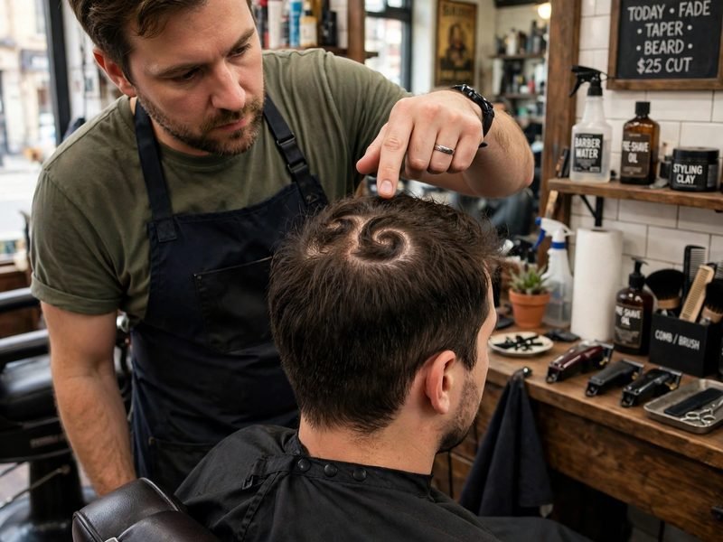 Barber double crown