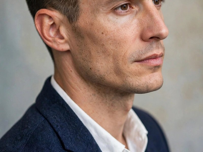 Haircut for men with narrow face showing a balanced final look
