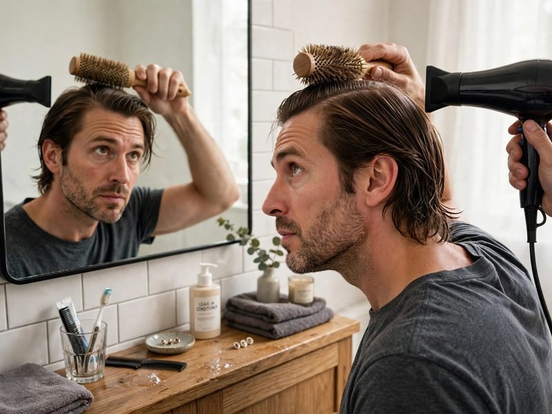 Blow drying double crown