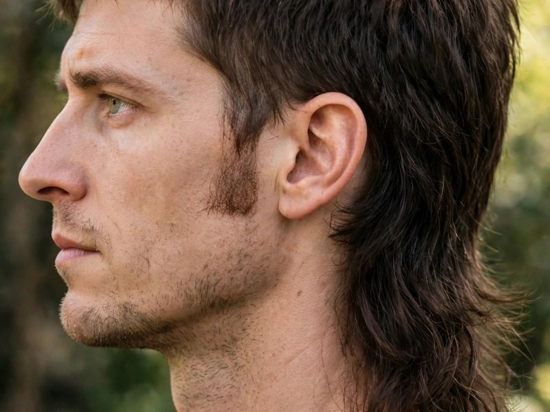 Haircut for Men With Long Neck - Modern Mullet With Longer Back shown from the side