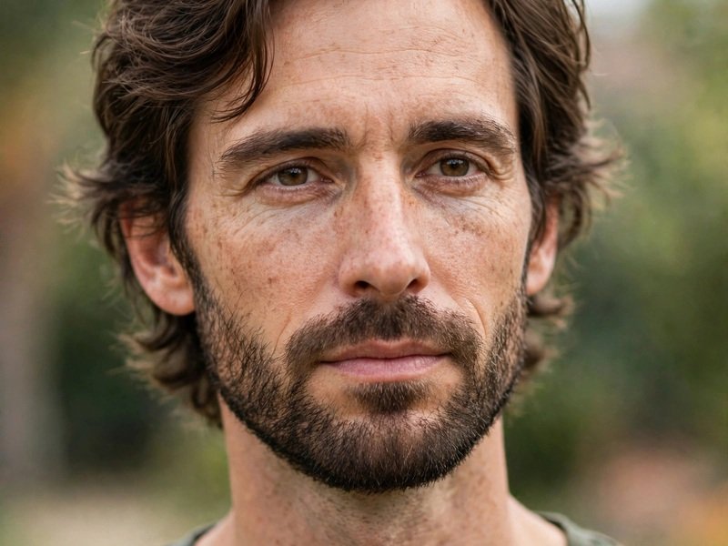 Haircut for Men With Long Neck - Short Beard That Balances the Jaw close-up portrait