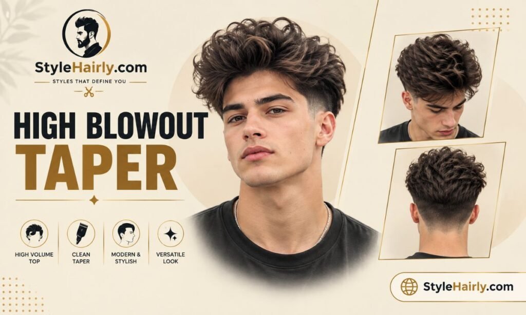 Man with a high blowout taper haircut showing rounded volume on top