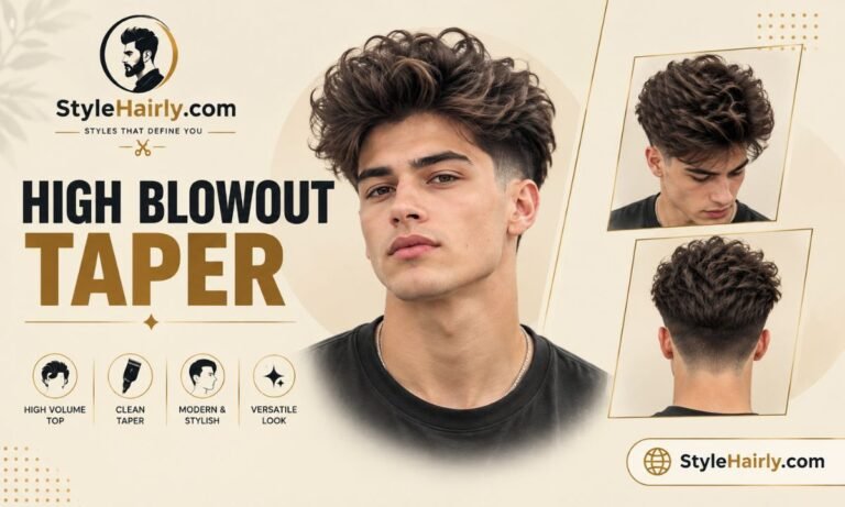 Man with a high blowout taper haircut showing rounded volume on top