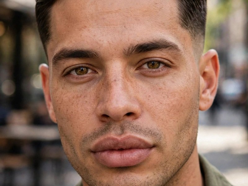 Haircut for Men With Big Lips - Side Part With Taper Style on a man with full lips and a classic side part haircut